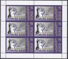 ⁕ GEORGIA 2001 ⁕ FIRST CHESS INTERNATIONAL MATCH EUROPE-ASIA BATUMI Mi.379 ⁕ MNH Block - Georgië