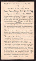 Doodsprentje / Image Mortuaire Leon De Clercq - Molly Gentbrugge Ieper 1881-1936 - Décès
