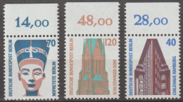Berlin, 1988,  Nr. 814-816 ** Sehenswürdigkeiten (III+IV) 3 Marken Je Mit Oberrand - Ongebruikt
