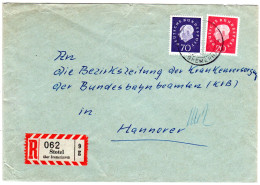 BRD 1962, 20+70 Pf Heuss Auf Einschreiben Brief V. Stotel über Bremerhaven - Brieven En Documenten