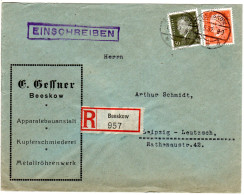DR 1932, 12+30 Pf. Auf Firmen Einschreiben Brief V. Beeskow N. Leipzig. - Brieven En Documenten