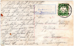 Bayern 1909, Posthilfstelle GABERSEE Taxe Wasserburg A. Inn Auf Karte M. 5 Pf. - Cartas & Documentos