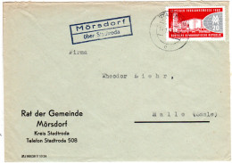 DDR 1960, Landpost Stpl. MÖRSDORF über Stadtroda Auf Gemeinde Brief M. 20 Pf. - Cartas & Documentos