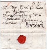 Bayern 1783, Portobrief V. Nürnberg N. Wachbach Per Mergentheim, Württemberg - [Voorlopers