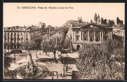 AK Barcelona, Plaza De Palacio Y Lonja De Mar, Tranvía, Strassenbahn  - Tram