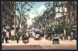 AK Nice, Avenue De La Gare, Tram, Strassenbahn  - Tramways