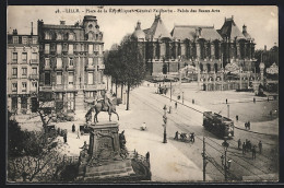 AK Lille, Place De La République, Général Faidherbe-Palais Des Beaux-Arts, Tram, Strassenbahn  - Tramways