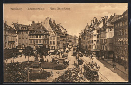 AK Strassburg, Strassenbahn Auf Dem Gutenbergplatz  - Strassenbahnen