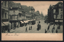 AK Prag, Strassenbahn Am Graben  - Tram