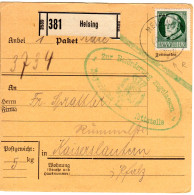 Bayern 1916, Reservestempel HEISING R Auf Paketkarte M. EF 60 Pf. I.d. Pfalz. - Brieven En Documenten