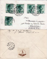 Rumänien 1935, MeF 5x2 L. Auf Brief V. Ploesti M. Kangaroo C & E Club Vignette  - Sonstige & Ohne Zuordnung