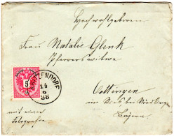 Österreich 1888, 5 Kr. Auf Brief M. Klarem Niederösterreich-K1 KRITZENDORF - Briefe U. Dokumente