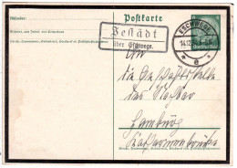 DR 1934, Landpost Stpl. JESTÄDT über Eschwege Auf 6 Pf. Trauer-Ganzsache. - Covers & Documents