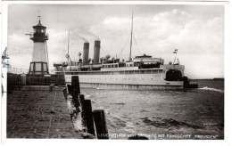 Sassnitz Hafen M. Leuchtturm U. Fährschiff Preussen, 1931 Gebr. Sw-AK - Other & Unclassified
