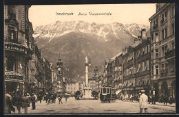AK Innsbruck, Maria Theresienstrasse Mit Strassenbahn  - Tramways