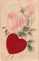 To My Valentine Mit Rose U. Seidenherz, 1910 Gebr. Präge-Farb-AK - Other & Unclassified