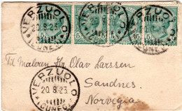Italien 1923, MeF 4x5 C. Auf Drucksache Brief V. Verzuolo N. Norwegen  - Non Classificati