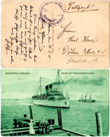 Cuxhaven, Ankunft Dampfer Kaiser, 1915 M. Feldpost Gebr. Sw-AK - Feldpost (franchigia Postale)