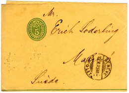 Schweiz 1902, 5 C. Streifband Ganzsache V. Geneve N. Schweden. Destination! - Cartas & Documentos