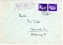 DR 1942, Landpost Stpl. Klein Möllen über Köslin Auf Brief M. 2x6 Pf. - Covers & Documents