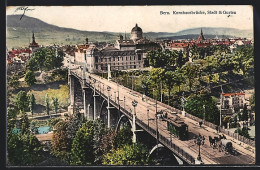AK Bern, Kornhausbrücke Mit Strassenbahn, Stadt Und Gurten  - Tranvía