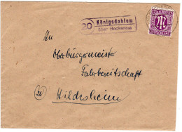 1948, Landpost Stpl. 20 KÖNIGSDAHLUM über Bockenem Auf Brief M. 12 Pf. - Cartas & Documentos