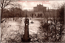 Göttingen, Überschwemmung 1909 Mit Bahnhof, Ungebr. Sw-AK - Sonstige & Ohne Zuordnung