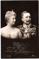 Kaiser Wilhelm U.Kaiserin Auguste Vicotria, Ungebr. Sw-AK M. Foto-Signaturen - Histoire
