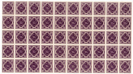 Württemberg D 151, 50x15 Pf., Kpl. Postfrischer Halbbogen Ohne Rand - Mint