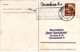 DR 1940, Landpost Stpl. KARSDORF über Dresden A 28 Auf Drucksache-Karte M. 3 Pf - Covers & Documents