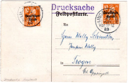 DR 1920, 2x10 Pf. Bayern Abschied, Reine MeF Auf Auslands Drucksache V. Lindau - Brieven En Documenten