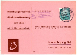 BRD 1956, Landpost Stpl. 23 PLANTLÜNNE über Salzbergen Auf Karte M. 7 Pf.  - Storia Postale
