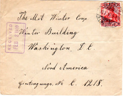DR 1910, EF 10 Pf. Auf Brief V. Gladbeck N. USA. Sogenannter "Schnellster Weg"  - Lettres & Documents