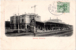 Belgien, Herbesthal Bahnhof, 1905 M. Dt. Bahnpost Cöln-Verviers Gebr. Sw-AK - Stations - Zonder Treinen