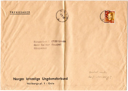 Norwegen 1958, EF 50 öre Auf Drucksache Brief (100-200 Gramm) V. Oslo. - Brieven En Documenten