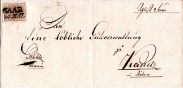 Österreich 1853, Mähren-L2 SAAR Auf Schönem Brief M. Breitrandiger 6 Kr. - Briefe U. Dokumente
