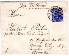 DR 1914, 20 Pf. Germania Auf WW I Brief V. Chemnitz N. USA "Via Holland" - Covers & Documents
