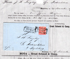 NDP 1869, 1 Gr. Auf Magdeburg Firmenbrief N. Gr. Rodensleben. Botenlohn 1/2 Gr. - Storia Postale