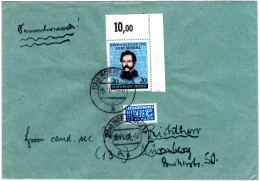 BRD 1953, EF 20 Pf. Schurz M. Bogeneckrand Auf Brief V. Hof - Brieven En Documenten