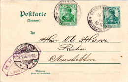 DP Türkei 1905, DR Antwortkarte M. 5 Pf. Germania V. CONSTANTINOPEL Zurückgebr. - Briefe U. Dokumente