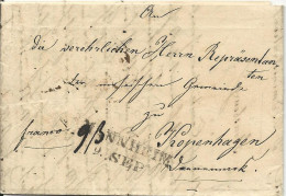 Baden 1840, Franko Brief M. Interess. Judaika Inhalt V. L2 Mannheim N. Dänemark. - Prefilatelia