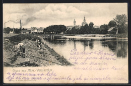 AK Mährisch-Weisskirchen, Blick über Den Fluss Auf Den Ort  - Czech Republic