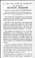 Doodsprentje / Image Mortuaire Octavie Bossaer - Rodenbach - Klemskerke Oostende 1868-1944 - Esquela