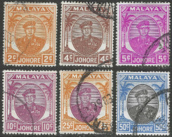 Johore (Malaysia). 1949 Sultan Sir Ibrahim. 6 Used Values To 50c. SG 134-144. M5095 - Johore