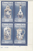DDR  3241-3244 II, 4erBlock Mit Teil-DV, Postfrisch **, Meissener Porzellan, 1989 - Nuevos