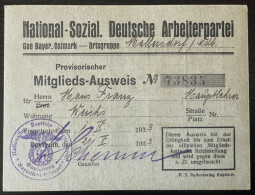 Deutschland, Germany - NSDAP Mitglieds-Ausweis Gau Bayer. Ostmark München Mallersdorf 1933  ! - 1939-45