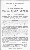 Doodsprentje / Image Mortuaire Flora Crabbe - Thevelin Loker Ieper 1861-1950 - Overlijden
