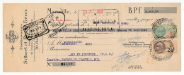FRANCE - Traite Silbert Et Ripert 1928 - Timbres Fiscaux 25c Et 5F Perforés S.R - Lettres & Documents