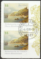 Deutschland 2006 Aus MH 63  Oberes Mittelrheintal Mi-Nr. 2537 2er Block O Gest. EST Frankfurt( B 2896 ) - Used Stamps