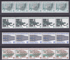 Berlin, 1987,  Nr. 793-796 ** 5er- Streifen Mit Zählnr. Sehenswürdigkeiten (I) - Unused Stamps